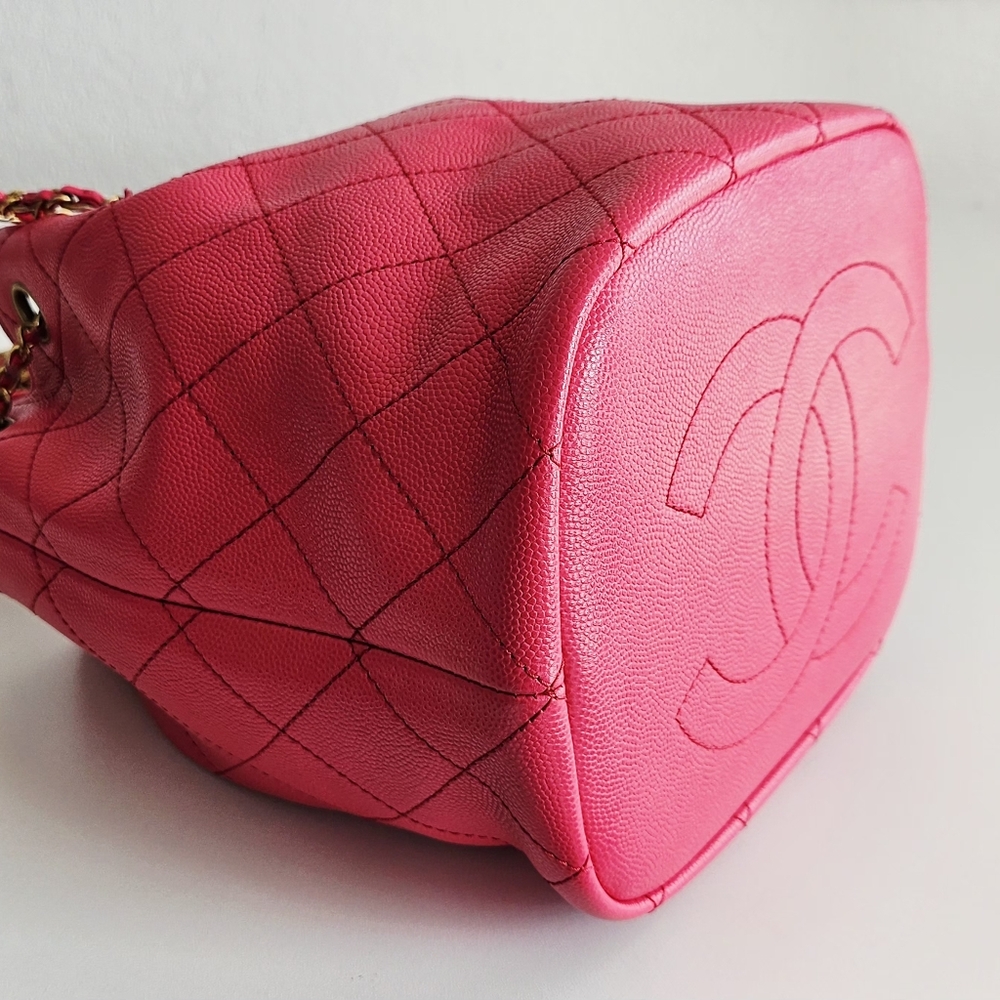 *SOLD* Chanel Pink Caviar Mini Bucket Bag - Picture 8 of 14